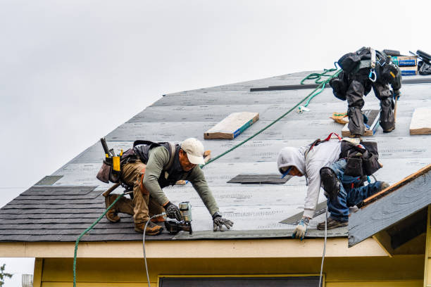 Professional Gutter Installation technician working in Walkerville, MI